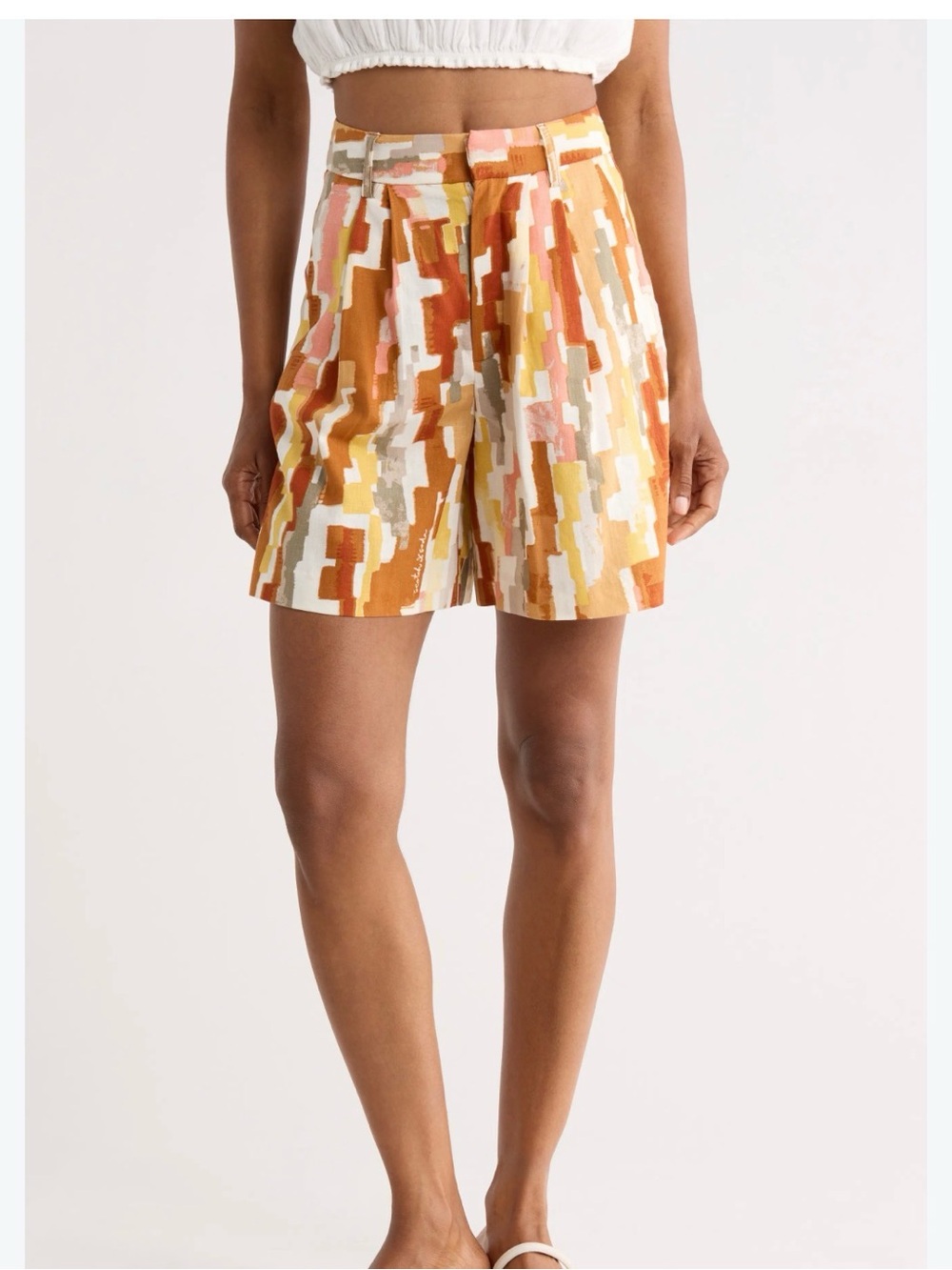 Scotch & Soda Multi-Color Geometric High-Waist Shorts Size 26